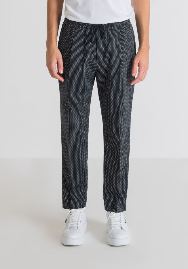 Clothing Antony Morato  | Neil Regular-Fit Trousers In Cotton With Micro Weave Black