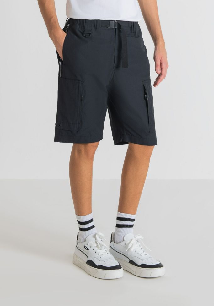 Clothing Antony Morato  | Regular-Fit Cargo Shorts With Contrasting Technical Fabric Details Black