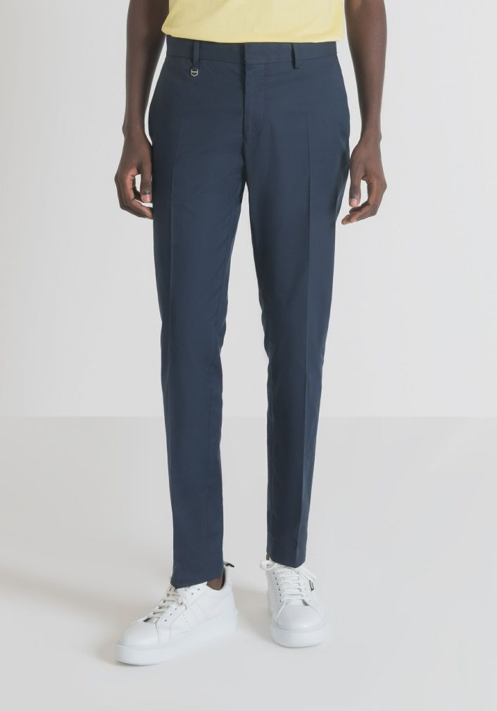 Clothing Antony Morato  | Bonnie Slim-Fit Trousers In Stretch Cotton Blend Avio Blue