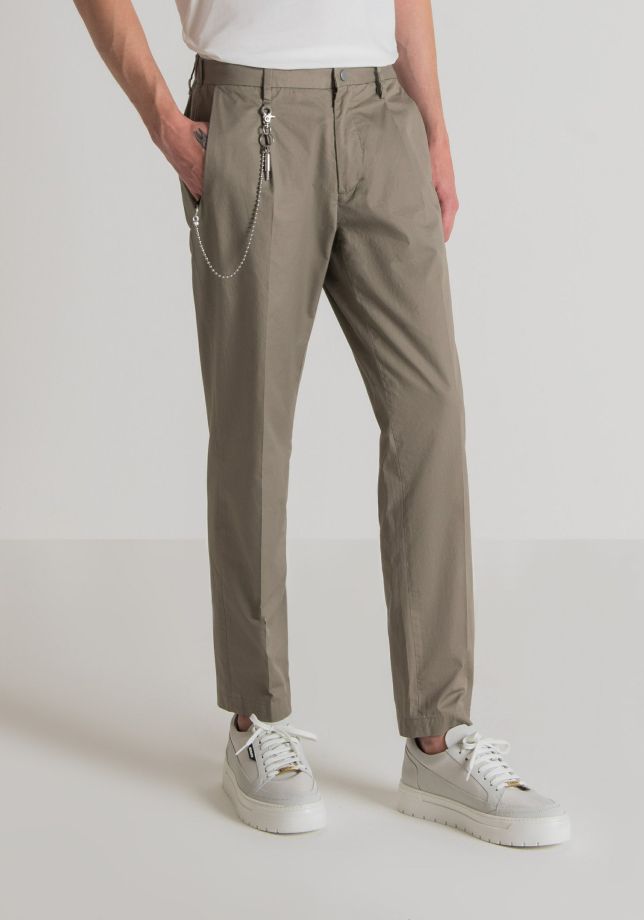 Clothing Antony Morato  | Kevin Carrot-Fit Trousers In Cotton Twill Beige